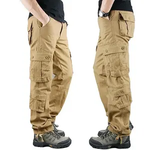 Men's workwear pants, khaki pants, casual cotton tactical pants, large pants, men's clothing