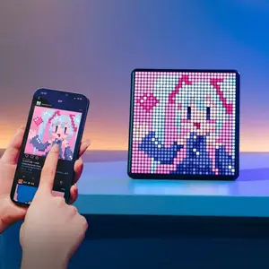 Divoom Pixoo-Max Pixel Display, Smart Clock DIY, Cyberpunk Decor, Smart Digital Display for Wall Art & Gaming Room Decor Birthday Gift Desktop Ornament