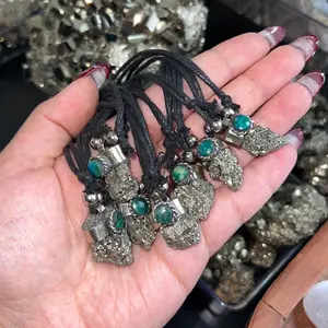 Pyrite and Chrysocolla Adjustable Necklace