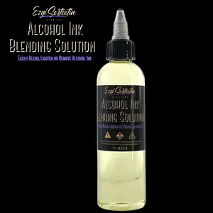 Premium Alcohol Ink Blending Solution | Alcohol Based Dye Paint Blending Mixing Solution to Lighten, Blend, Dilute, Re-Wet, Remove or Lift Ink |4 oz by volume | by Ezgi Sertcetin