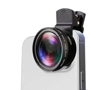 Professional Clip-on 2 in 1 Phone Lens, Mobile Phone Camera Lens for Phone with 1-2 Cameras, 0.45X Wide Angle & 12.5X Macro Cellphone Camera Lens for iPhone 14 and Below and Android Phone, Creator, Online Show, Tiny Details, Bugs Pic, Ablum Essential