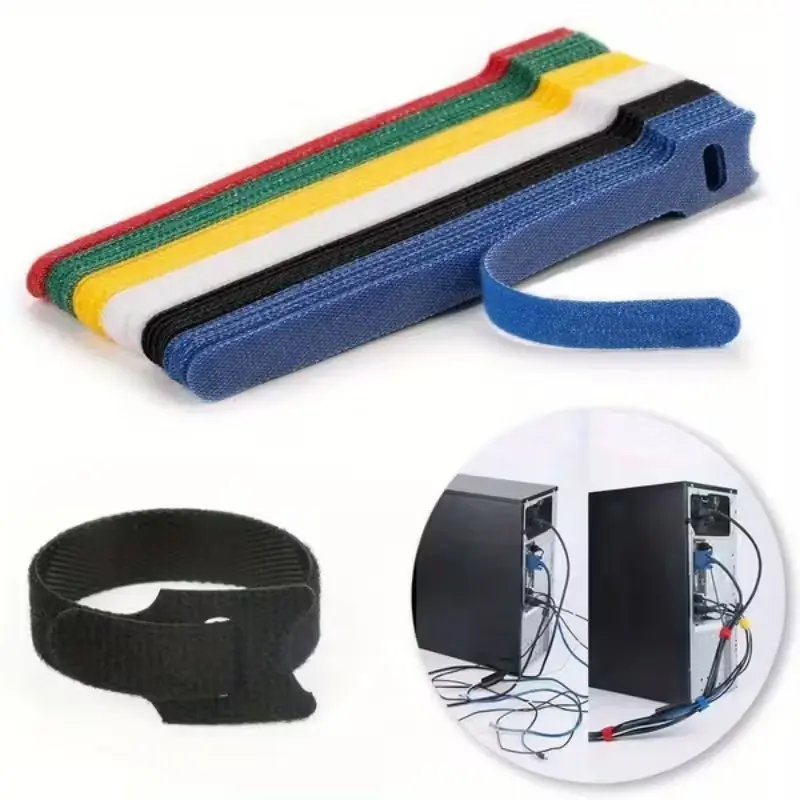 60 Reusable Nylon Velcro Strips, Adjustable Cable Management Ties, Organize Desk and Drawer Cables and Wires Effectively, Cord Organizer, Desk Accessories, Office Accessories, Cord Storage