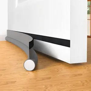 Door Draft Stopper Bottom One Sided Door Draft Blockers,37" Cutable Under Door Draft Blocker Insulator Door Sweep Weather Stripping Soundproof,Fits for Interior/Exterior Doors,1 Pack,Gray
