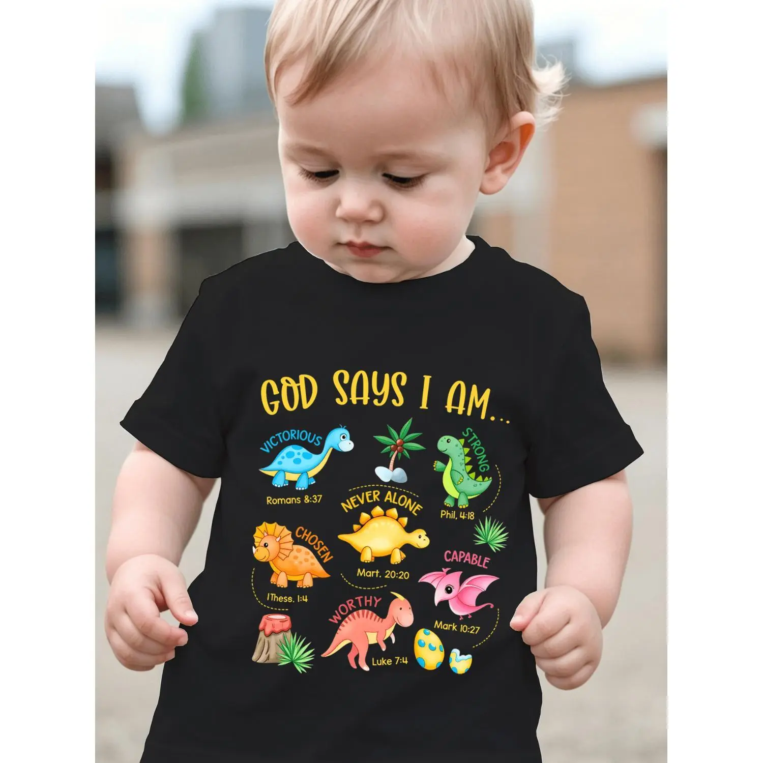Toddler Boy Kawaii Cartoon Dinosaur T-Shirt - Short Sleeves, Round Neck, 2D Cartoon Print, Patchwork, Soft Cotton, Breathable, Kawaii Look, Spring Summer Daily Home Wear, Birthday Gift