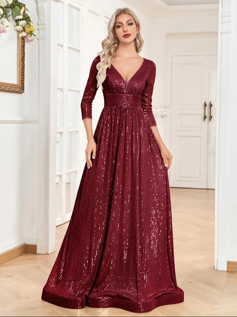 burgundy long sleeve dress - TikTok Shop burgundy long sleeve dress - TikTok Shop