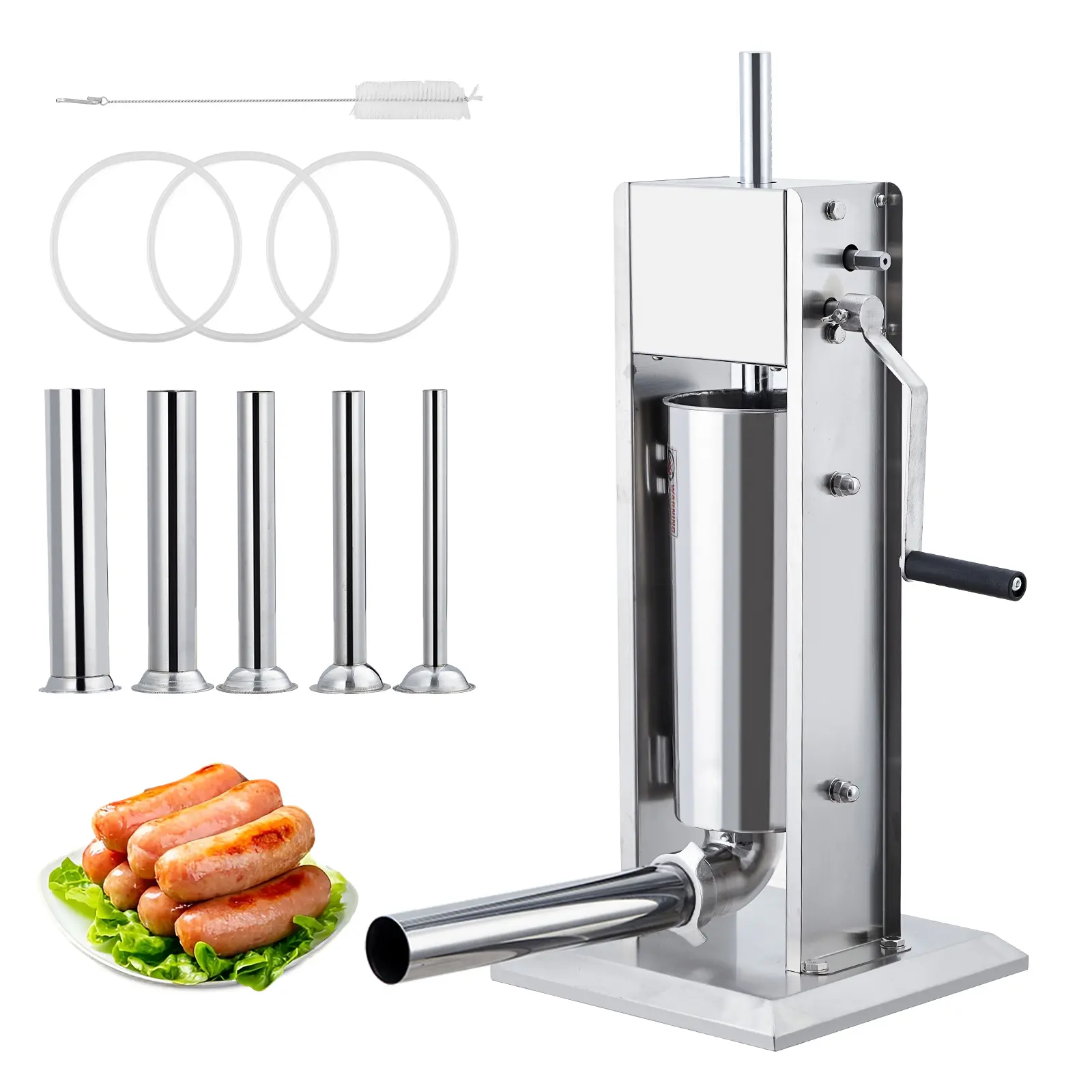 Heavy Duty Manual Sausage Stuffer - 22LBS 10L Stainless Steel Metal Meat Filler Machine for Kitchens, with Dual Speed, Durable Base, Ergonomic Hand Crank for Home & Commercial Consistent Results