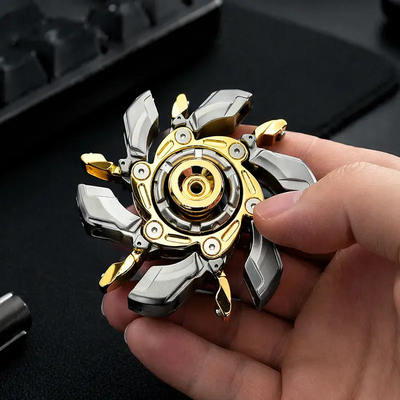Metal Spinner Fidget Toy for Adults, Transformable Armor Mechanical Fidget Spinner, Stress Relief Full Metal Finger Spinner Toy, Sensory Stress Relief EDC Gear for Adult Mech Fans