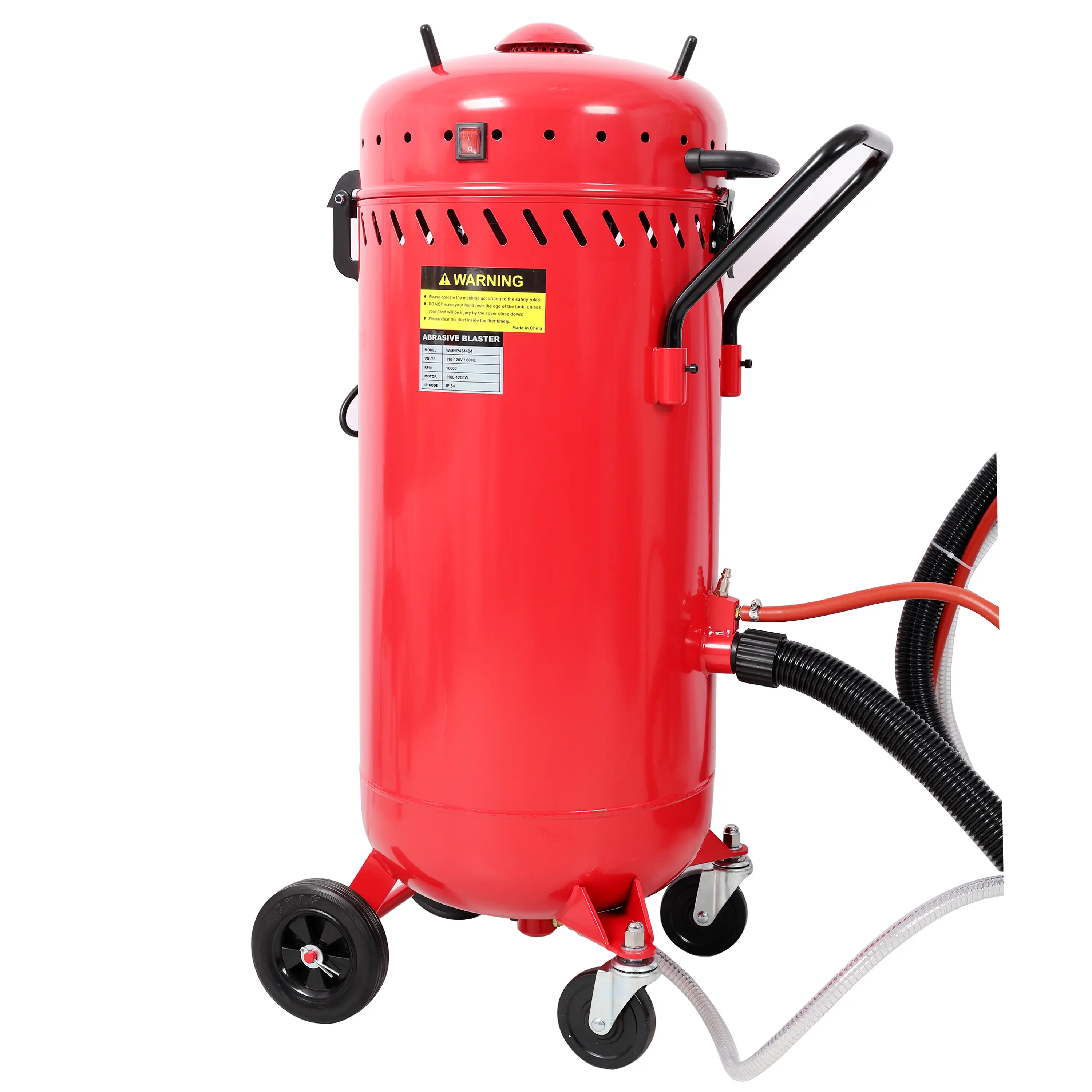 28 Gal Dust-Free Sand Blaster, Heavy-Duty Power Tool with Integrated 1200W Vacuum System & Abrasive Recycle Function for Metal Rust Paint Stripping Surface Prep