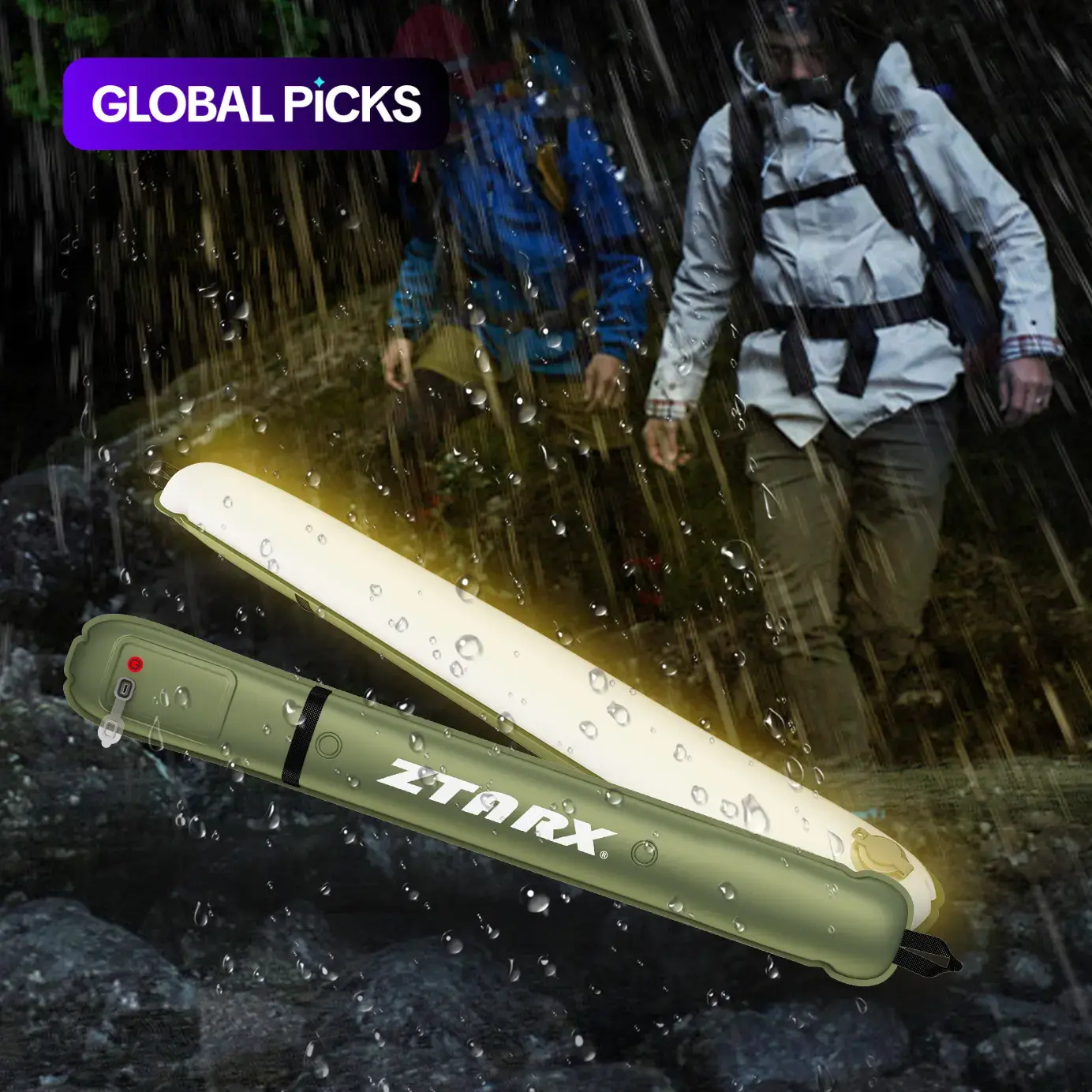 ZTARX Foldable Inflatable Camping Light, Rechargeable & Waterproof LED Light, Portable Magnetic Light for Hiking, Fishing & Outdoor Activities #GLOBAL PICKS
