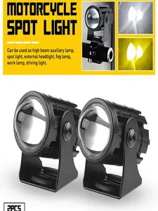 2pcs Motorcycle Headlight Motor Parts Accessories Universal LED Headlamp Projector Lens Dual Spotlight Additional Headlights Led Front Lights