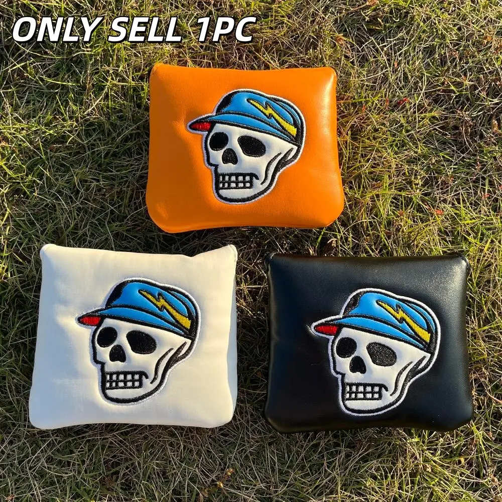 Skull Design Golf Mallet Headcover, Soft PU Interior, Magnetic Closure, Mixed Colors, Ideal for Easter & Valentine's Day Gifts, Golf Accessory, Golf Gear, Golf Supply