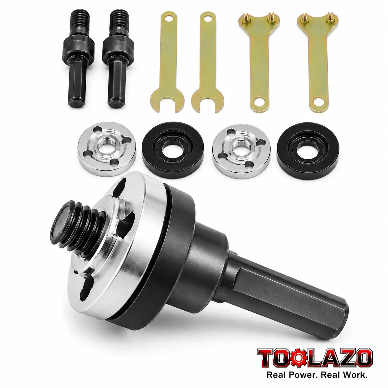 2-Set Connecting Rod Kit with Wrench, Variable Shaft Coupler Converter Tool, Electric Drill to Angle Grinder Adapter, 10mm Arbor Mandrel Adapter for Most Small Angle Grinders (Fits Grinding Cutting Blades), Grinding Cutting Blade mini bench multiple