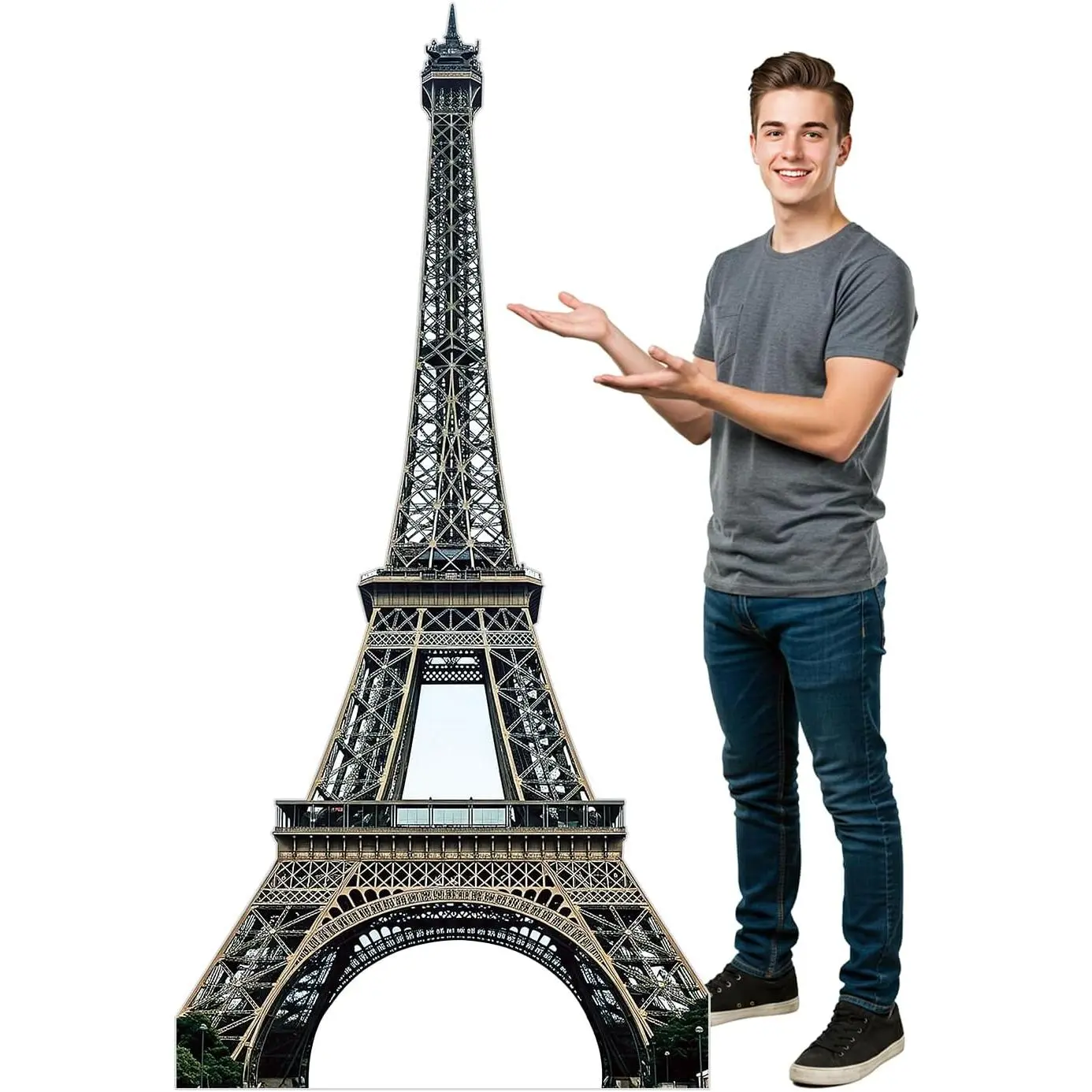 3FT Eiffel Tower Cardboard Cutout, Reusable Coroplast Paris Backdrop Banners, Easy-Assembly Decor for Weddings, Birthdays, 1 Piece