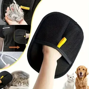 Double-Sided Pet Combing Gloves, Cat & Dog Hair Cleaning, Static Clothing Hair Remover, Reusable Grooming Gloves, Multifunctional Care Tool, Deshedding Tool