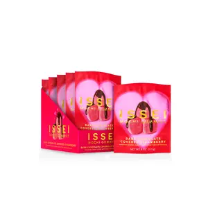 ISSEI Valentine's Dark Chocolate Covered Strawberry Mochi Gummies 6-Pack Limited Edition Rich Flavor Fusion