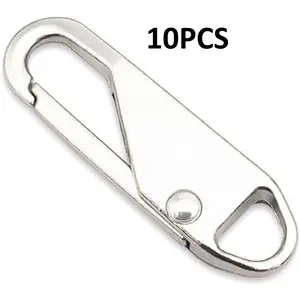 10PCS Color Mixing Zipper Pull Replacement, DIY Zipper Repair Kit, Universal Snap-On Sliders For Clothing, Luggage, Suitcases, Jackets, Backpacks