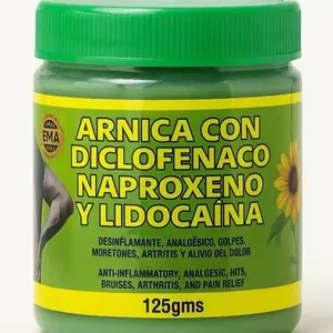 Arnica Pomada Muscular Herbal Massage Balm with Diclofenac Naproxen & Lidocaine for Pain Relief and Full Body Care 125gms