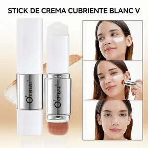 Color-Adapting Foundation & Concealer Stick, Dual-Ended Design with Makeup Brush, Buildable Hydrating Matte Coverage, Blendable Base Makeup for All Skin Types