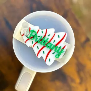 Acrylic Personalized Christmas Cake Stanley Cup Topper