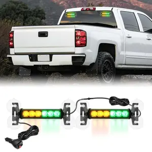 12LED Traffic Advisor Strobe Lights 2 Inches Amber White Hazard Safety Dash Front/Rear Windshield Flashing Light for Cars Trucks  Firefighter Plow Construction Vehicles Autos  dealsforyoudays, Led Light Bar, Strobe Light Kit