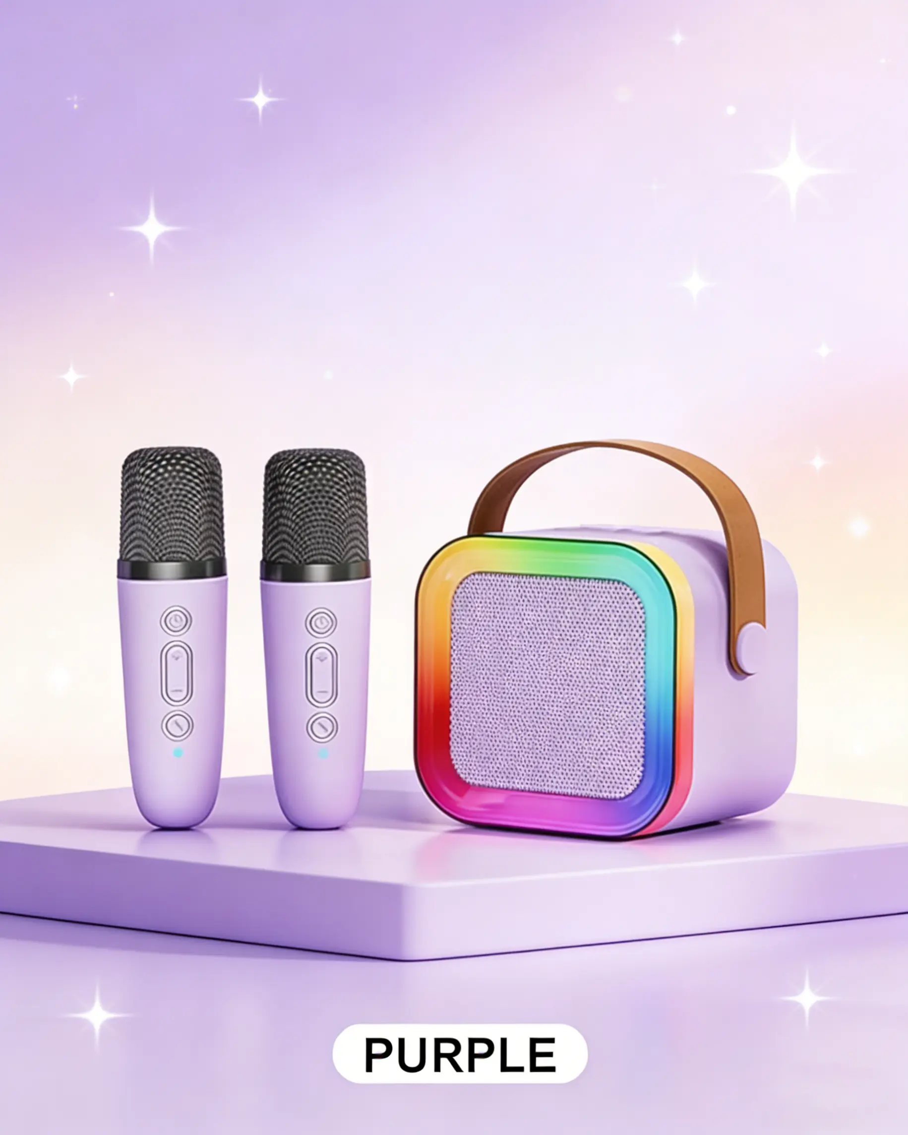 Flash Sale! Kids' Mini Karaoke Machine Outdoor Gadgets, 2 Wireless Mics, Rechargeable Portable MP3 Player, RGB Lights, USB-C, High Volume - Cool Gifts for Girls Ages 4-12+, 2026 Top Easter/Birthday Gifts (Family Home/Outdoor Parties)