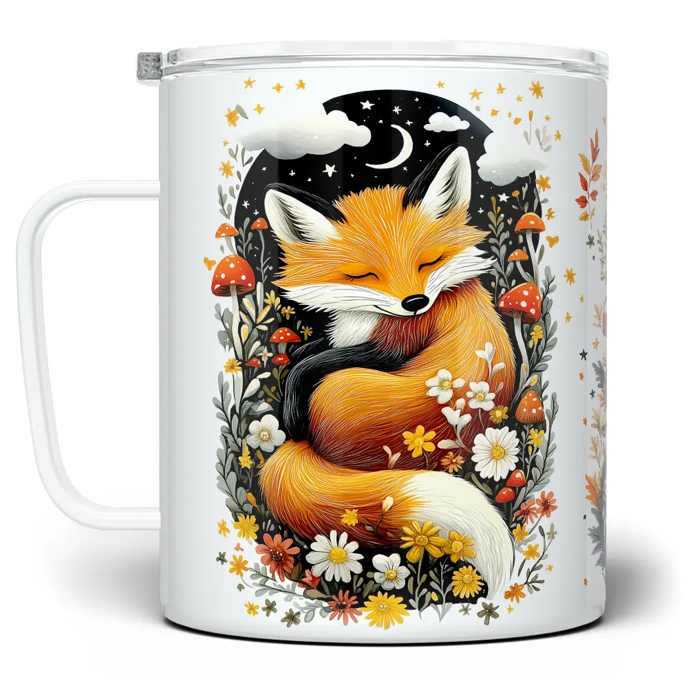 LOFTIPOP Sleeping Woodland Fox Mug, Whimsical Cottagecore Nature Cup, Designed and Printed in the USA by Loftipop