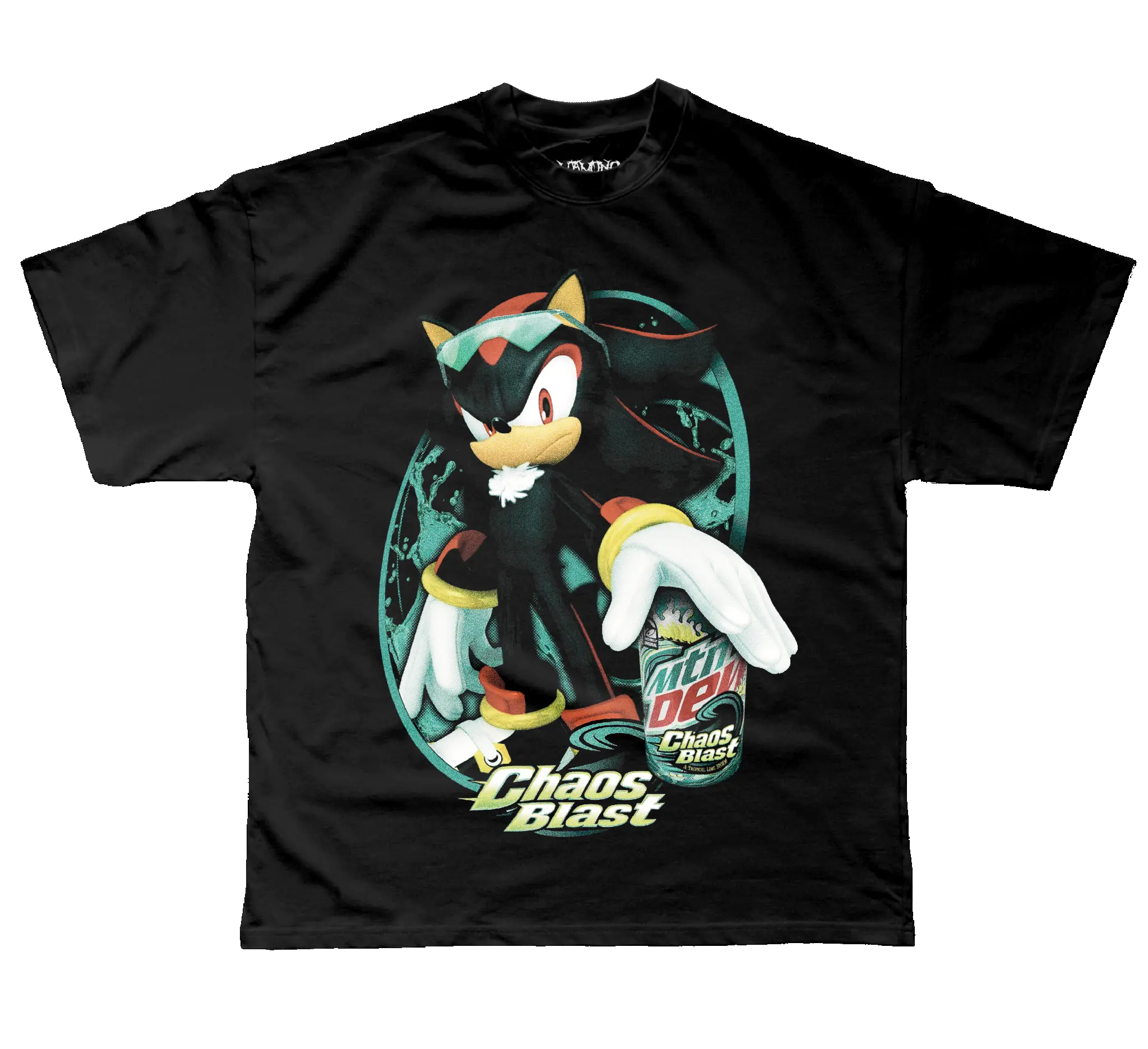 Retro Soda Parody Graphic Tee, Vintage Gamer Meme T-Shirt, Y2K Streetwear Chaos Blast Top, Edgy Hedgehog Gaming Fan Gift