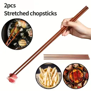 2-Piece Extended Wooden Chopsticks Holder, Durable Heat-Resistant Kitchen Tool, Utensils, Tableware, Ideal for Noodles, BBQ, Hot Pot, Frying Foods