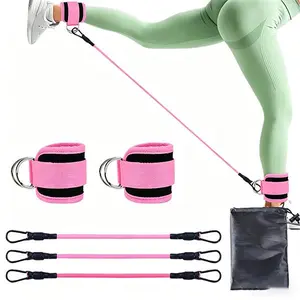 Ankle Resistance Bands with Cuffs, Leg and Glute Training Set for Home Gym Workout