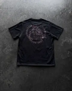 BARON TEE - MENSWEAR ATHELTIC STREETWEAR TSHIRT COTTON VINTAGE TOP BAGGY PRINT CREWNECK SHORTSLEEVE CASUAL BLACK