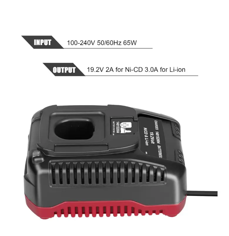 Craftsman C3 2A Fast Replacement Battery Charger - 9.6V-19.2V Ni-Cd/Li-ion Compatible, Compact Heavy-Duty Design, Anti-Slip Base, Fire-Resistant, Full Intelligent Safety Protection for Construction Site Cordless Drills, Batteries