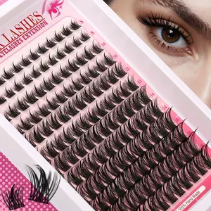 Anime Eyelash Extensions D Curl Natural Look Daily 8-18mm, 144pcs Fluffy Eyelashes Wispy Eyelash Clusters Individual Lashes Extension Pack, Cartoon Style False Eyelashes