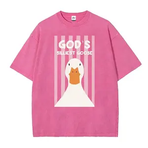 God's Silliest Goose Retro Washed Christian T-Shirt, Funny Duck Graphic Faith Tee