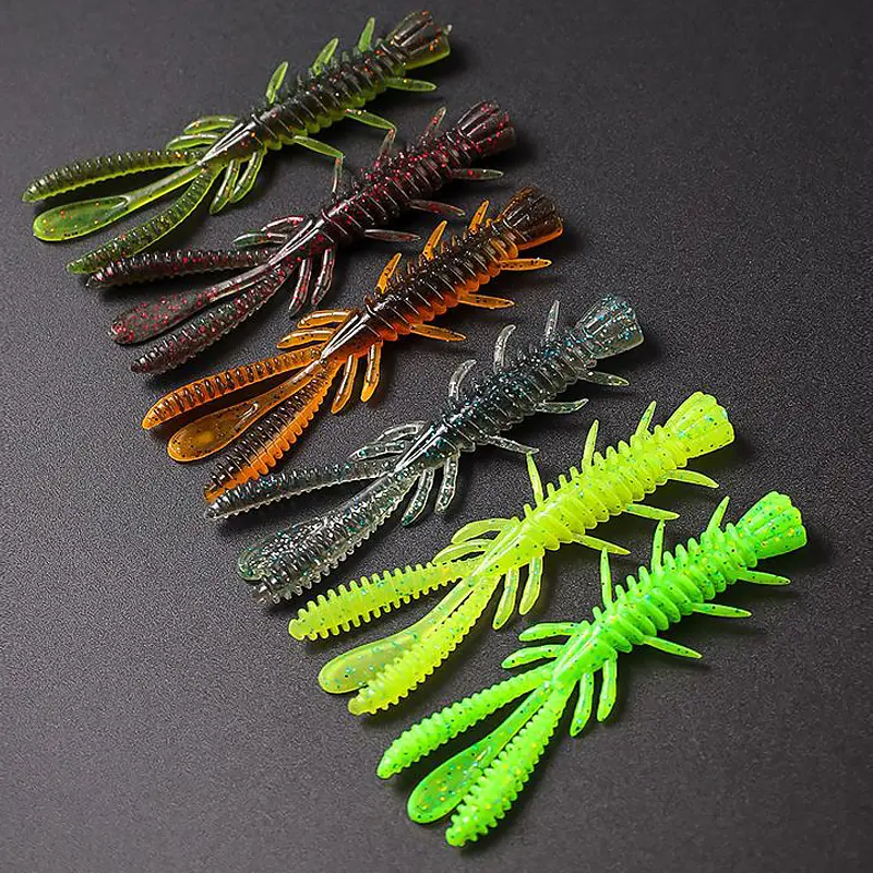 Soft Bionic Shrimp Fishing Lures Kit (6-Count Set for Variety), Realistic Prey-Mimicking Artificial Bait, Outdoor Fishing Accessories & Equipment, Bionic Shrimp Lure Mimics Real Prey