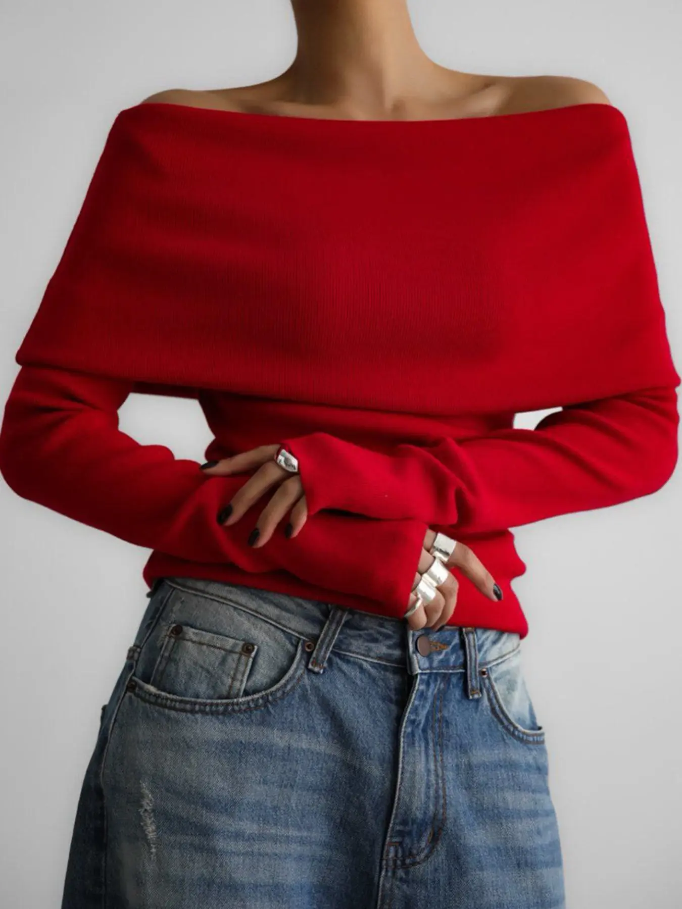 Long Sleeve Bodycon Top, One Shoulder Design, Sexy Slim Fit, Casual Fashion, Perfect for Daily Wear & Stylish