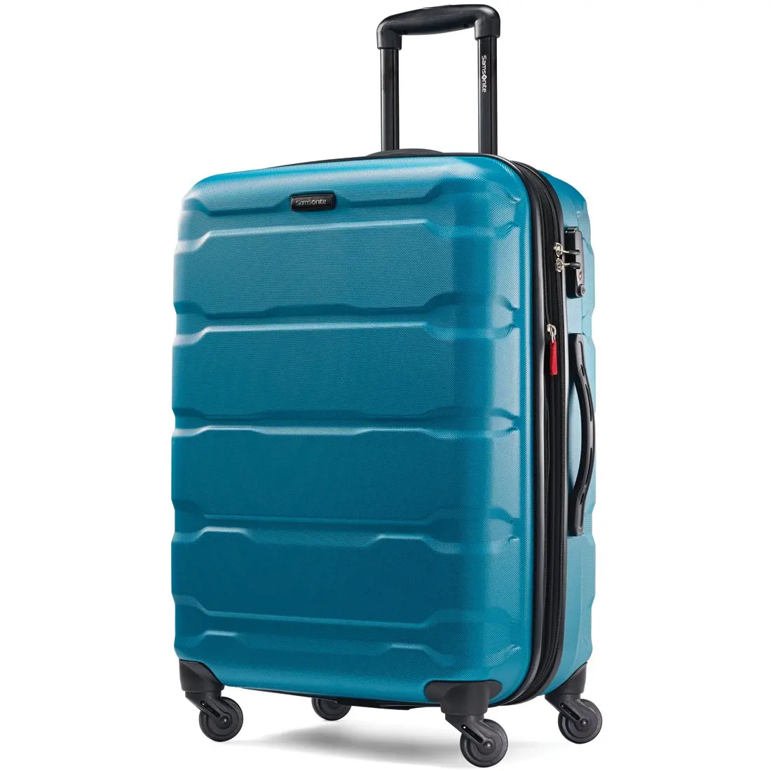 Samsonite Omni Hardside Lightweight Durable Luggage, 24" Spinner, Caribbean Blue, Carry Lock Compact Travel Checked Luggage (68309-2479), Carry Lock Checked Luggage