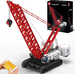 Mould King 17046 Technik Crane Building Blocks Model, 4494 Pieces Remote Controlled Crawler Crane Construction Kit Kit, Crawler Crane Model Kit with 5 Motors, Remote Control and App Dual Control