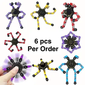Transformable Fidget Spinners 6Pcs per order for Kids & Adults Stress Relief Sensory Toys - Engaging Fidgets for Fine Motor Skills & Cognitive Development