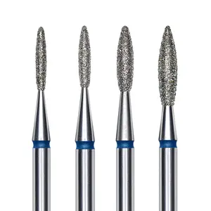 STALEKS PRO Diamond nail drill bit (flame) blue | Set of 1 pcs