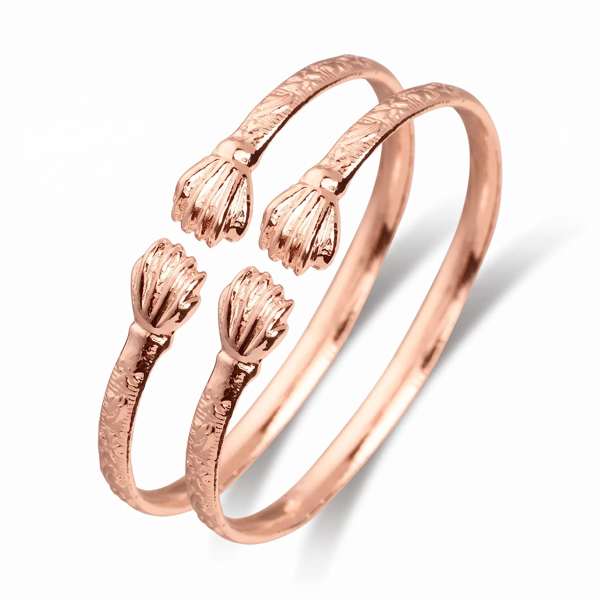 Baby Bangles - Handcrafted Copper Metal West Indian Flat Fist Ends Jewelry, 1 Pair for Baby Events & Children’s Wear, Custom Engravings Available, Handcrafted Look