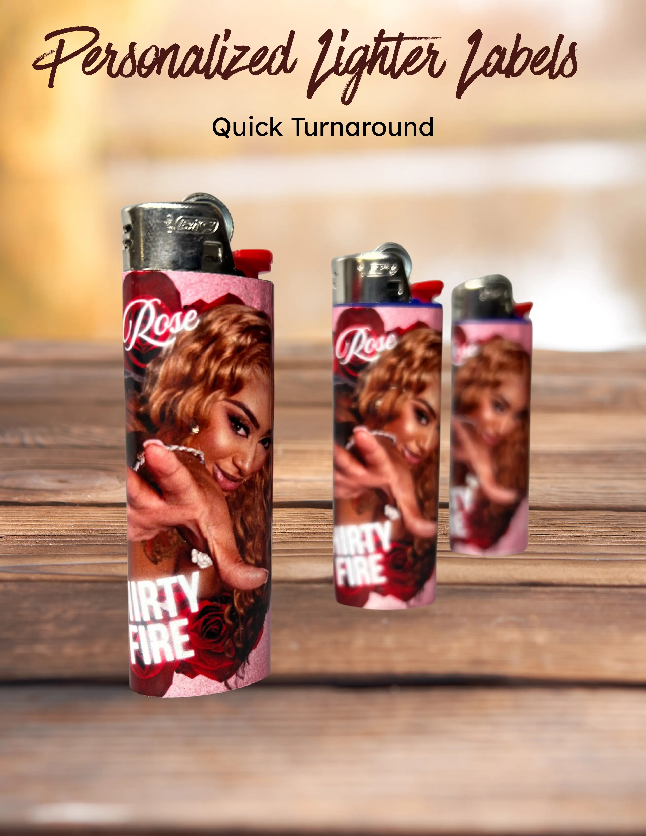 Custom Lighters or Lighter Stickers Personalized Bic-Style with Photo & Logo Options Ideal for Party Favors Wedding Gifts Business Branding Quick Turnaround