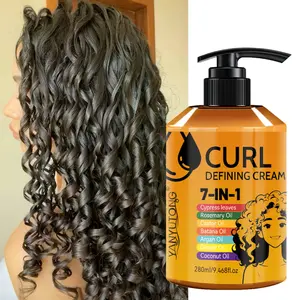 7-in-1 Adult Curly Hair Styling Cream, A Moisturizing Styling Cream, Long-lasting Firmness And Elasticity, Suitable for Wavy And Curly Hair Texture, Anti Frizz Care | Fashionable Bottle Design | Non Stick Formula
