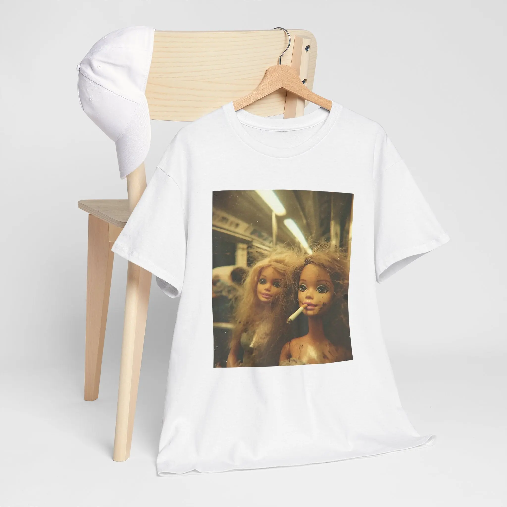 Funny Doll Face Meme Smoking T-Shirt