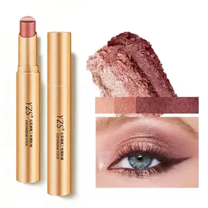 Long-Lasting Matte & Shimmer Eyeshadow Stick - Smudge-proof & Waterproof Eye Brightener, Gradient Eyeshadow Glitter Highlighter Triple-Color Eyeshadow Stick, Easy to Use Makeup Beauty Cosmetics, Beginner-Friendly