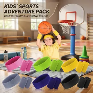 18 Pcs Sweatbands Set - 12 Sports Wristbands & 6 Colorful Athletic Headbands for Men Women Girls Boys, Perfect for Basketball Running Tennis Football Workout Exercise Sports Events, Breathable Absorbent Sweat Wrist & Head Bands