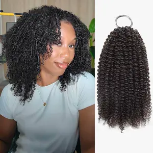QVR Afro Kinky Curly Crochet Hair Machine Made Feather Human Hair Extension TikTokShopBlackFriday Miracle Knots Boho Braids