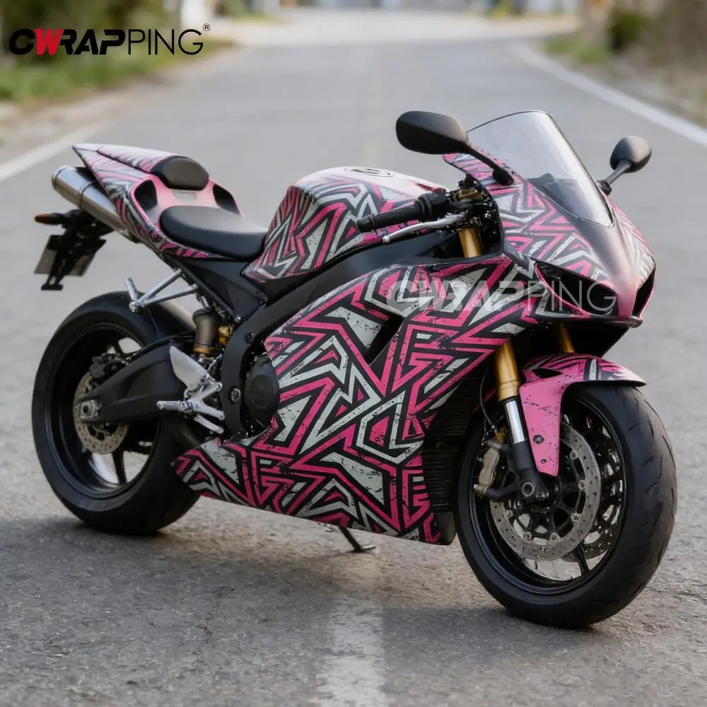 Air-release Car Stickers Waterproof Motorcycle Helmet Anti-Scratch Car Wrapping Sticker Self-adhesive Vinyl for Motorcycle Wrap