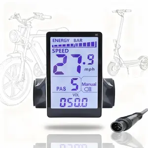 M5 E-Bike LCD Display – 6Pin Waterproof Wired Screen, IP65, Supports UART 2 Protocol, For Fat Tire E-Bikes, Ebikes