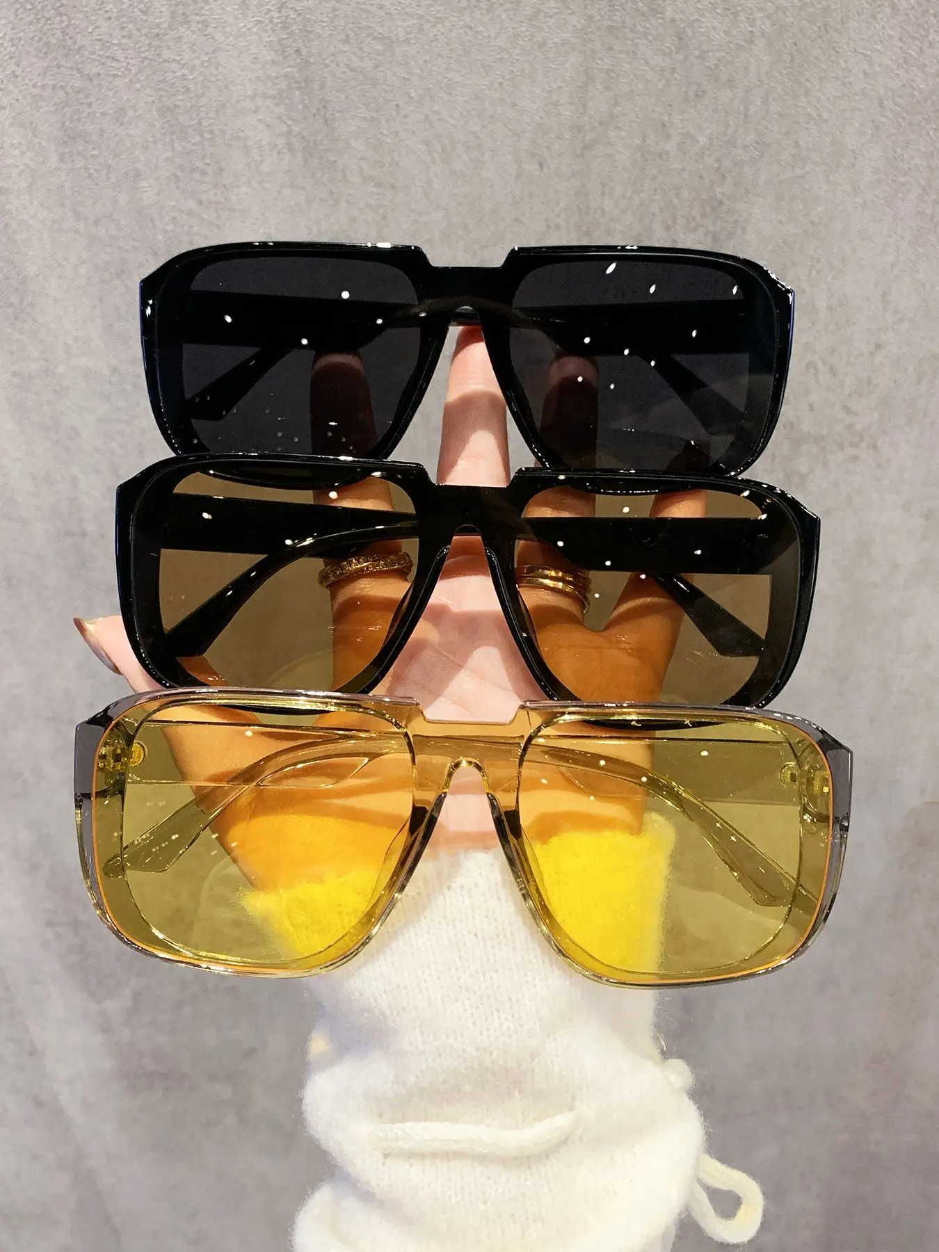 3 Pcs Unisex Large Frame Trendy Styling Sunglasses, Trendy Casual Sunglasses, Trendy Frames Sunglasses, Fashionable Comfortable Eyewear for Women, Ideal for Outdoor Activities, Parties, Travel, Driving, Fishing