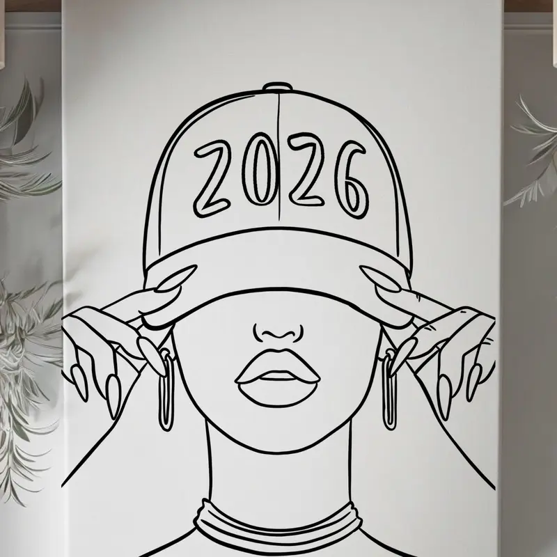 DTF Transfer Outline Press & Paint for DIY Wall Art New Year 2026 Sip and Paint Party Ladies Night Craft Night Kids Activities